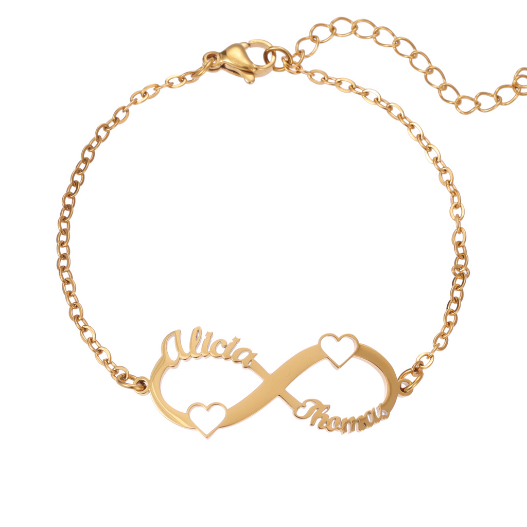 Bracelet Infini Double Coeur