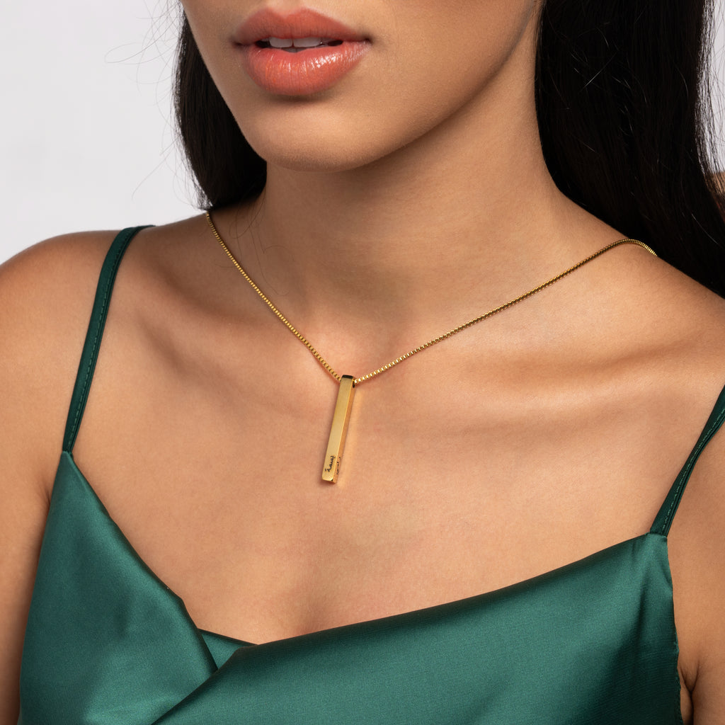 Collier Personnalisé Barre 3D En Arabe